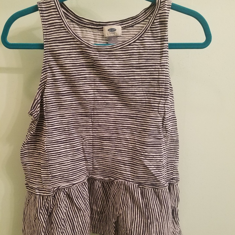 Black and white striped tank top